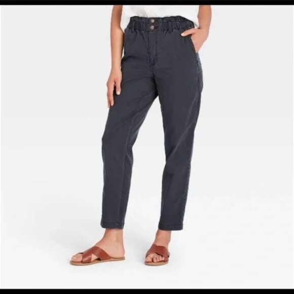 High-Rise Paperbag Tapered Ankle Pants Gray from Universal Thread at Target - Picture 1 of 4